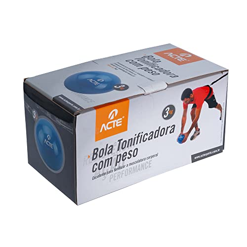 Acte, T57 Bola Tonificadora Com Peso Adulto Unissex, 3Kg - Azul
