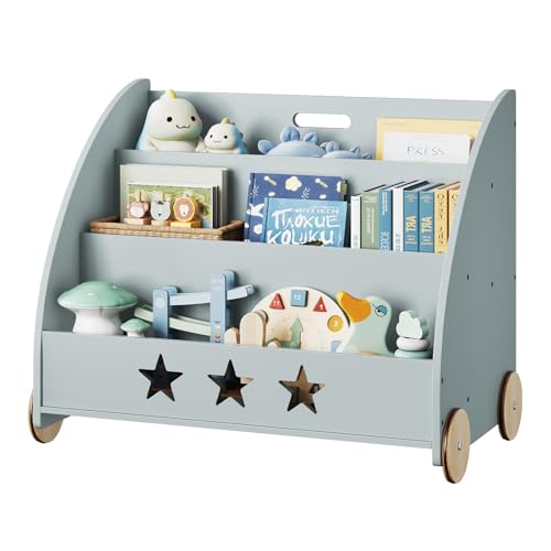 WOLTU Bibliothèque pour Enfants en Bois,étagère à Jouets 3 Niveaux Organiser pour Livres avec...