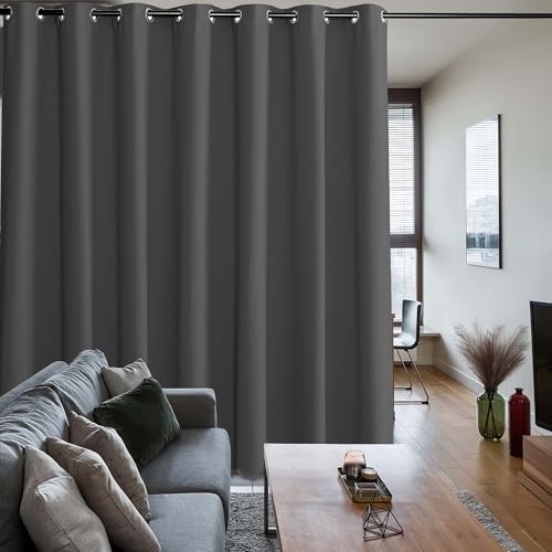 Image of Blackout Patio Door Curtains Bedroom - Home Decor Grommet Curtain Thermal Insulated Vertical Blind Window Treatment Drapes for Living Room Sliding Glass Door, Wide 100 x Long 84 inch, Grey
