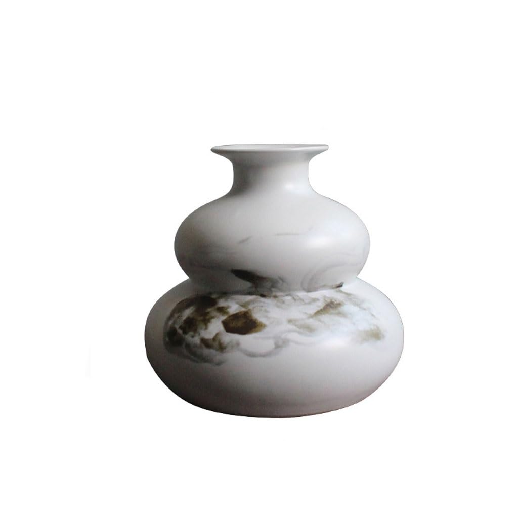 Vase Ceramic Hand-painted Vase Flower Arrangement Flower Device Home Entrance Table Ornaments Ceramic Vase(A)