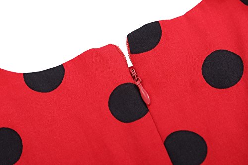 Kate Kasin Girls Vintage Dress 1950'S Retro Sleeveless Polka Dots Dress With Belt #TOP4