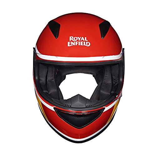 Image of Royal Enfield Full Face Helmet with clear Visor Red, Size: L(59-60cm)