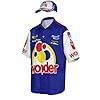 Qosivfey Mens Talladega Nights Ricky Bobby Shirt Halloween Racing Costume with Hat(My2021173-3,3XL)