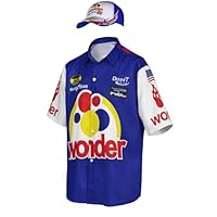 Qosivfey Mens Talladega Nights Ricky Bobby Shirt Halloween Racing Costume with Hat(My2021173-3,3XL)