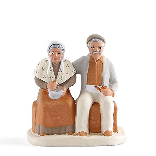 Arterra - Santons de Provence - Couple sur Le Banc Les Blancs Collection 7 cm