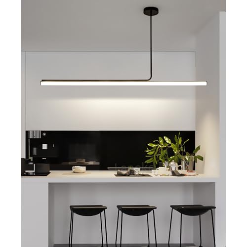 Lustre linéaire moderne avec télécommande suspension LED réglable cuisine - 3
