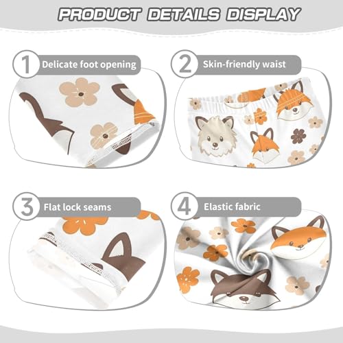 Fox Flower Girls Leggings Soft Stretch Workout Yoga Dance Pants for Kids Casual Tights3