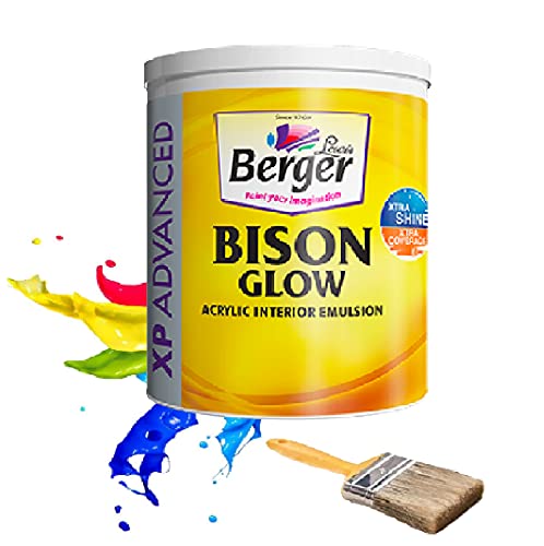 Image of Berger Paint for Interior Wall- Living Room, Kitchen, Bedroom, Conference Room | Brand- Bison Glow Acrylic Interior Emulsion| Orange Shades (1 L, 4 L, 10 L, 20 L) (20 Liters, Ivory Coast)