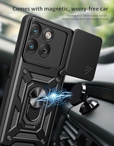 Image of for Motorola Moto Edge 70 5G Case with [2 Pack] Tempered Glass Screen Protector, for Moto Edge 70 Case Heavy Duty Armor [Military-Grade] Protective，with Lens Protects Magnetic Stand Phone Cover Black