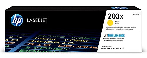 HP 203X CF542X Toner Jaune grande capacité Authentique pour HP Color LaserJet Pro M254 / M280 / M281