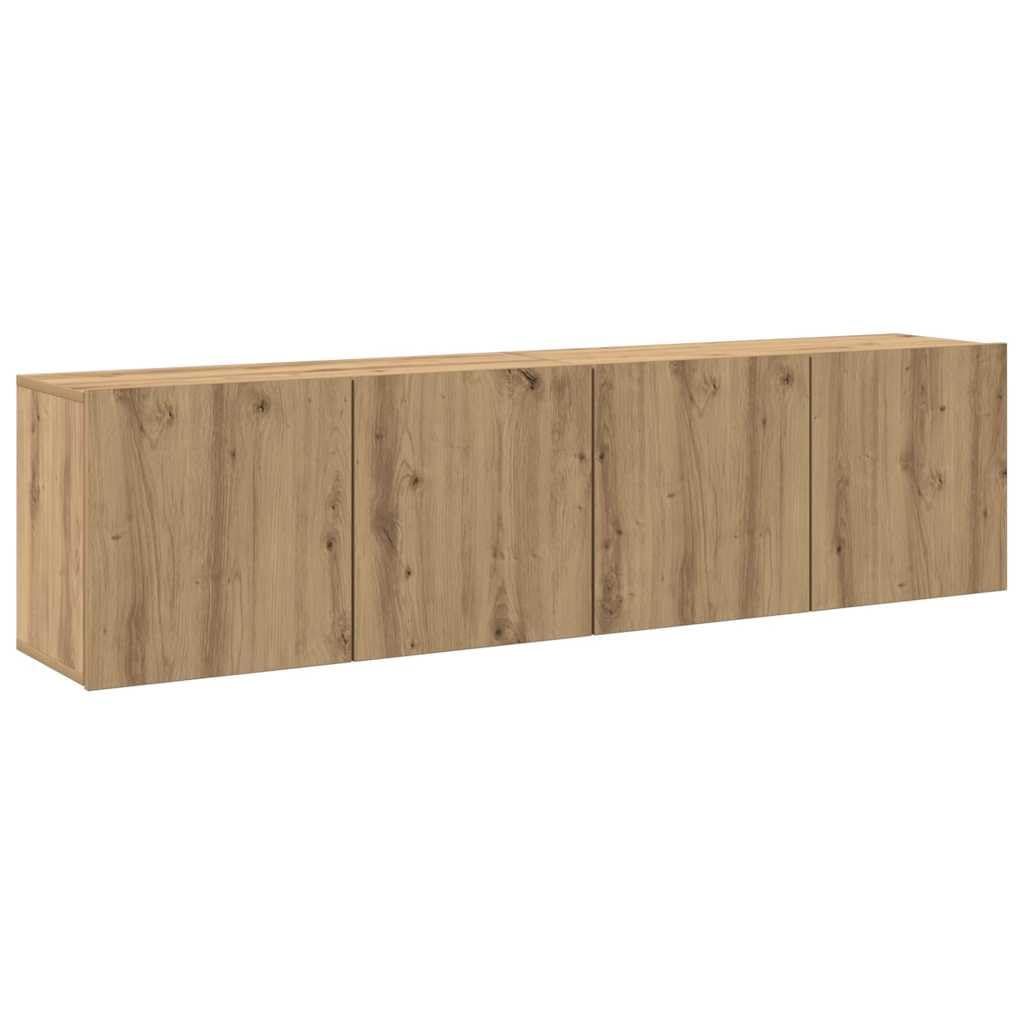 vidaXL Muebles de TV de Pared 2 Unidades Roble artisian 80x30x41 cm, Soporte para TV, Armario Consola de TV, Muebles de Dormitorio, Mueble Multimedia