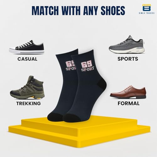 Image of Btag Sports Ankle Socks for Men & Women - Breathable, Sweat-Absorbent, Athletic Socks for Running, Gym, Cycling - Pack of 12