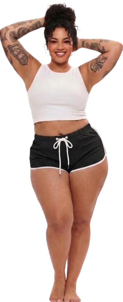 fasha Womens Shorts Cotton High Waist Casual Summer Shorts for Women Stretchable Lycra Sports Gym Running Workout Yoga|Biker Shorts Cycling Shorts Comfortable Casual Wear-picture-46