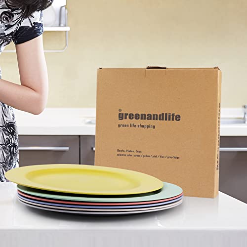 Greenandlife 10Inch/6Pcs Dishwasher & Microwave Safe Wheat Straw Plates - Lightweight Reusable Unbreakable Dinner Plates, Non-Toxin, Bpa Free And Healthy For Kids Children Toddler & Adult #TOP5