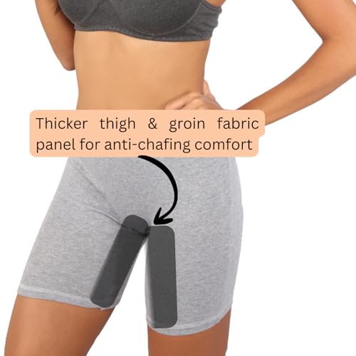 Image of Bralux Cycling Shorts for Women, Girls with Cotton Spandex Set of 3 - Multi Colour Rib Shorts