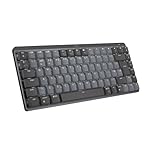 Logitech MX Mechanical Mini Wireless Illuminated Keyboard, Tactile Quiet Switches, Backlit, Bluetooth, USB-C, macOS, Windows, Linux, iOS, Android, Metal, QWERTY UK English Layout - Grey