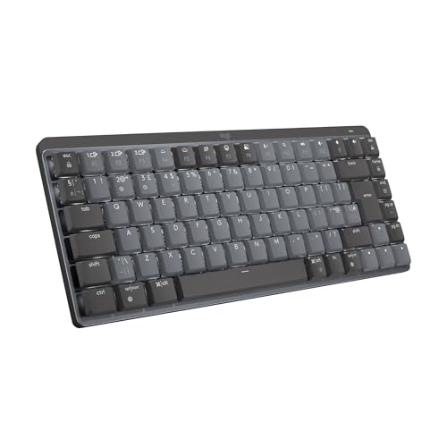Logitech MX Mechanical Mini Wireless Illuminated Keyboard, Tactile Quiet Switches, Backlit, Bluetooth, USB-C, macOS, Windows, Linux, iOS, Android, Metal, QWERTY UK English Layout - Grey