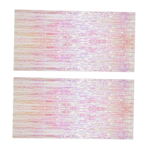 STOBAZA 2sets Rain Tassel Curtains Tinsel Backdrop for Party Decorations Wedding Wall Drapes Birthday Celebrations and Festive Events Wide High
