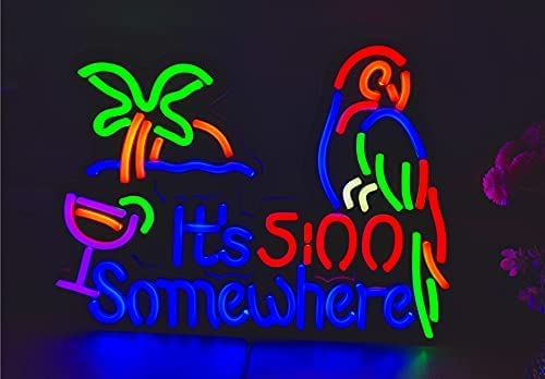 Image of Real Glass Neon Sign It's 500 Some Where Parro LED 17 * 13 in decoration Light Beer Bar Pub Garage Room