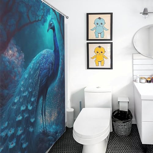 Rideau de douche paon en polyester de qualité supérieure 183x183cm lavable