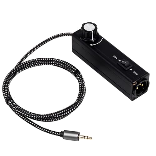 Suppression de bruit 3,5 mm vers XLR adaptateur audio anti-interférence plug and play avec volume