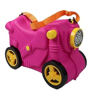DIVCHI Kids Suitcase With Wheels Ride On, Carry On, Sit On Hand Luggage | Cabin Trolley | Children Suitcase | Travel Bags | Boys & Girls Gift (Pink)