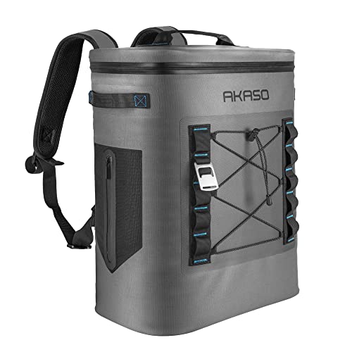 Image of AKASO Soft Cooler Bag 24 Cans Portable Insulated Cooler Bags for Men Reusable Leakproof Cooler Bags for Camping Beach Travel Picnic Boating Fishing Outdoor