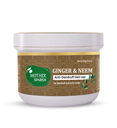 Image of Mother Sparsh Ginger & Neem Anti Dandruff Hair Lep | Helps Control Dandruff & Itchy Scalp | Hair Mask Powder for Men & Women |100 gm