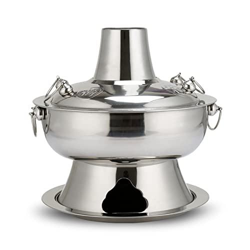 Olla caliente tradicional china de cobre 34cm miniatura 1