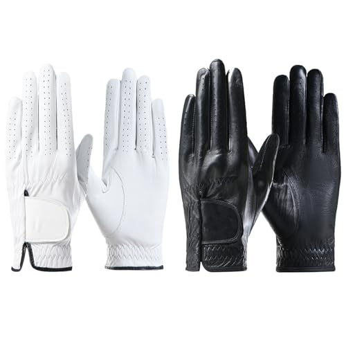 UIDMEN personalisierte Golfhandschuhe aus Leder mit Namensdruck. Linkshand-Handschuh für Rechtshänder. Ideal für Turniere & Alltag Golfer.