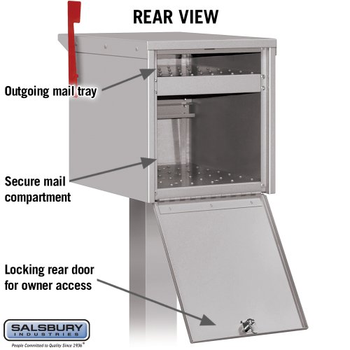 Salsbury Industries - 4325Slv Roadside Mailbox, Silver, 12.5 In. W X 13.625 In. H X 18.25 In. D #TOP3