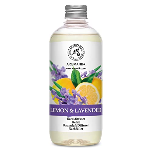 Recharge Diffuseur de Parfum Citron-Lavande 500ml - Diffuseur d'Ambiance avec Huile Essentielle - Aromathérapie - Parfum de Ambiance - Parfum Frais et de...