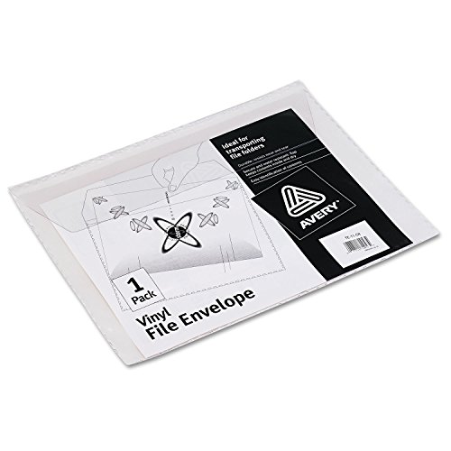 Avery Vinyl File Envelope, 20 Sheet Capacity, Clear, 1 Each (72053)