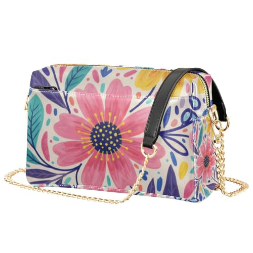 Sac à main en cuir PU et motif floral de haute qualité pour femme