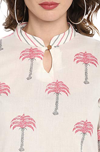 Image of Janasya Women's Cotton Floral Regular Kurta Set