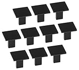 10 Stück - Design Kommoden-Knopf eckig im Vintage-Look Trend-Design Schrankknopf aus Stahl massiv - Metall schwarz beschichtet