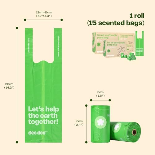 Image of Dog Poop Bags with Handles Sakura Scented 18 Rolls 270 Counts Leak Proof and Extra Thick Waste Bags for Walking Small Medium Dogs