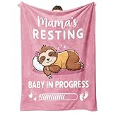 New Mom Gifts for Pregnant Women, Pregnancy Gifts for Expecting Mom, Funny Maternity Blanket Gift for Mama to be, First Time Moms, Mothers Day Birthday Gift for Pregnant Women, (60'' X 50'', Pink)
