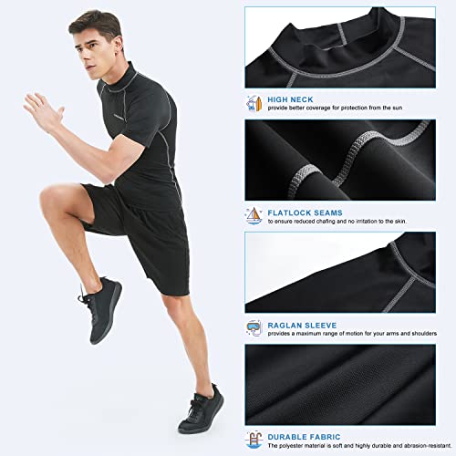 Tesuwel Rash Guard For Men Short Sleeve Upf 50+ Mens Swim Shirts Uv Protection Mens Water Shirts For Swimming Surfing Compression Shirts Quick Dry High Wicking Anti Chafe 222 Black Grey Xl #TOP4