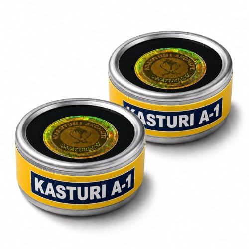 Image of Kasturi No.1 Musk Attar Cream 20g, Alcohol-Free Solid Perfume Balm for Men & Women, Concentrated Musk Ittar with Long-Lasting Fragrance, 2