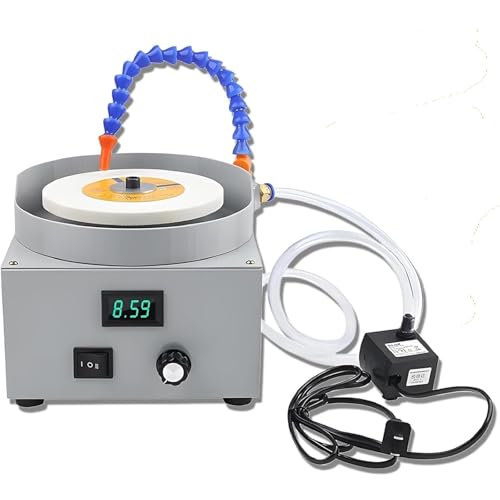 Electric Bench Sander, Adjustable Speed 0-2000rpm, Wet and Dry Knife Sharpening Machine, with 3 Diamond Discs, 80 Mesh Grinding Wheel, for Metal, Tool & Knife Sharpening