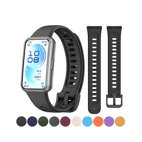 Correa de silicona para Band 11 pulsera de repuesto resistente negra 2
