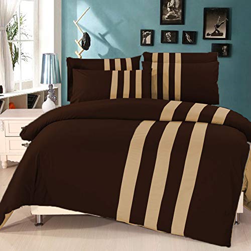 Parure de lit coton égyptien 600 fils douce pour peau sensible motif café
