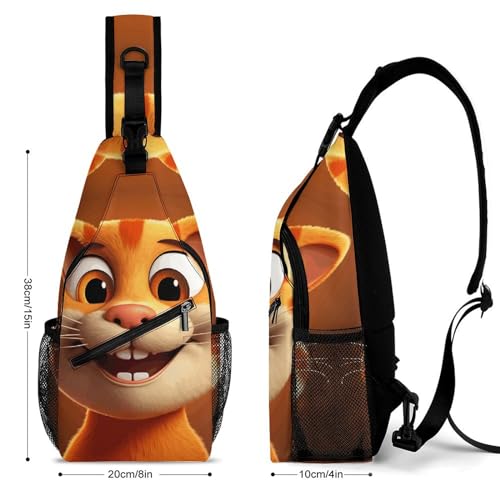Bolso Crossbody Cartoon Cat Casual para Hombre y Mujer miniatura 2