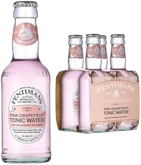 Fentimans Pink Grapefruit Tonic Water - Botanically Brewed Soft Drink - Exquisitely Crafted & Refreshing Soft Drinks - Gluten Free and Vegan Friendly - 4 x 200 ml Bottles