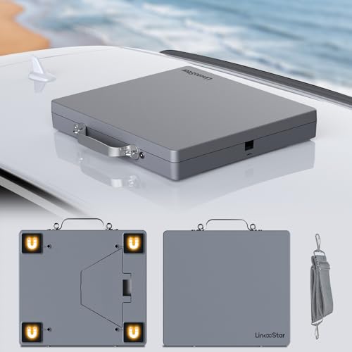 Image of For Starlink Mini Magnetic Mount with Protective Case , 2 in 1 Satellite Dish Mounting Kit with 200lbs Magnet Bases Handle Shoulder Strap Carrying Portable Full Cover for RV Car Truck Boat Road Trip