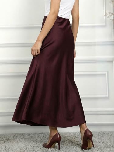 Image of ADDYVERO Premium Satin Finish Flowy A-Line Fit Midi Skirt for Women