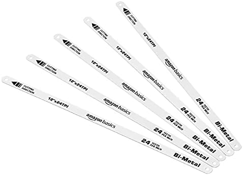 Amazon Basics  10-Pack Bi-Metal Hacksaw Blades, 24 TPI (30.4 cm)