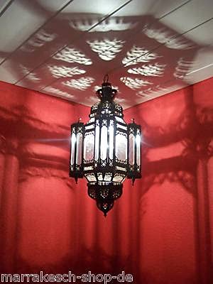 Orientalische Lampe Pendelleuchte Klar La Noche 70cm E27 Lampenfassung | Marokkanische Design Hängeleuchte Leuchte aus… – Bild 4