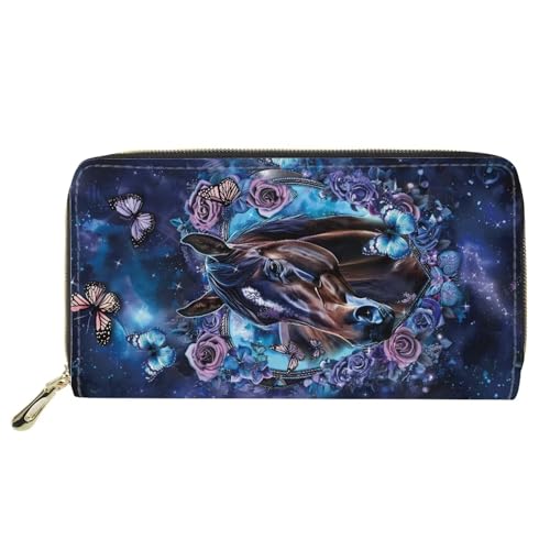 HUGS IDEA Animal Design Women's Long Wallet Sloth Printed Zipper PU Leather Purse